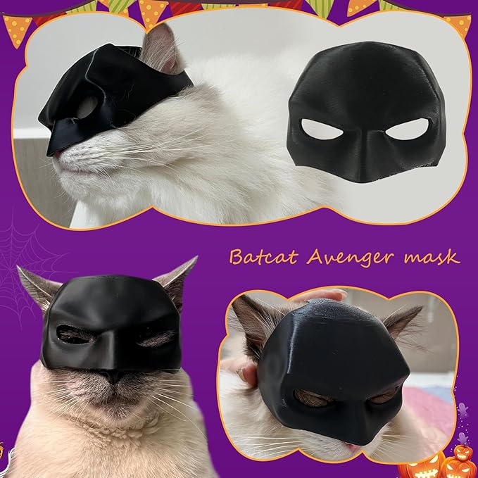 🌟🎃Halloween hot sale-Bat Cat Costume Mask for Cats