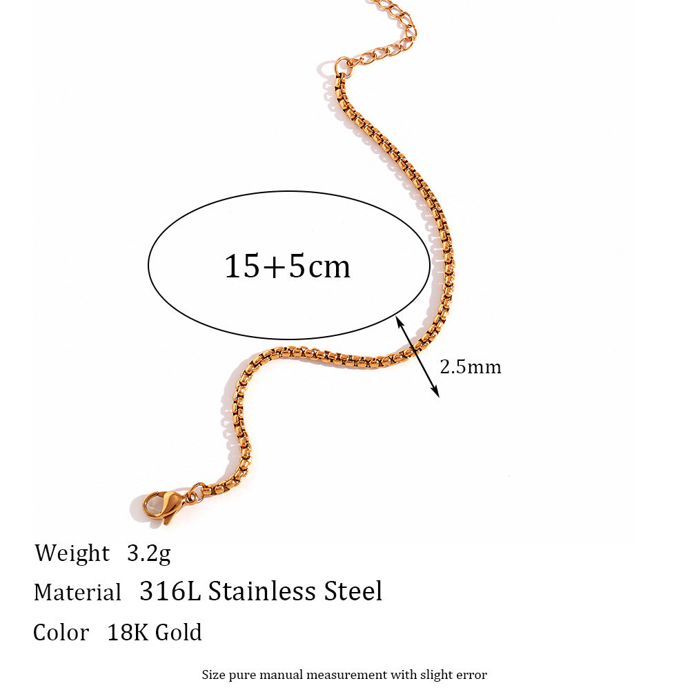 Minimalist Women Stripe Geometric Stainless Steel 18K Gold Plated Bracelets
