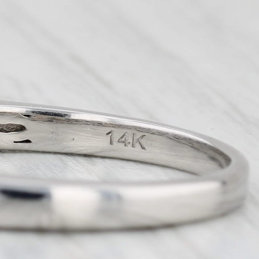 0.42ctw Diamond Wedding Band 14k White Gold Size 8.5 Stackable Ring