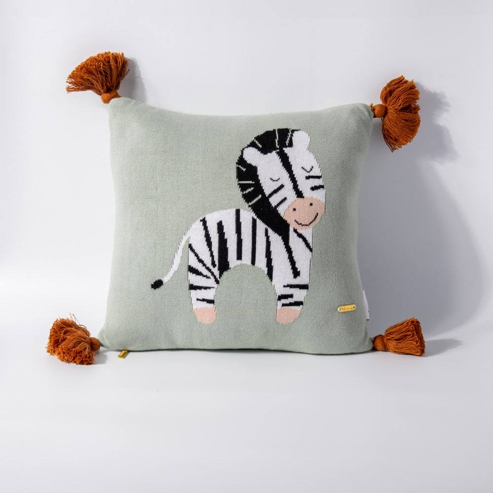 Knitted Cushion Cover - Zebra