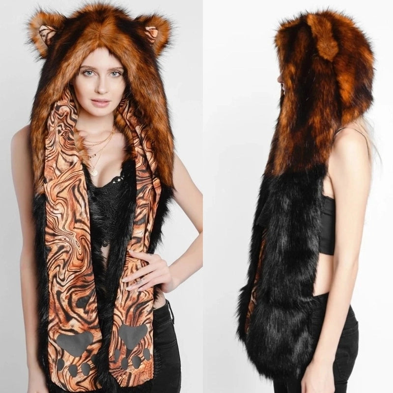 Unisex Fashion Solid Color Imitation Fur Winter Scarves