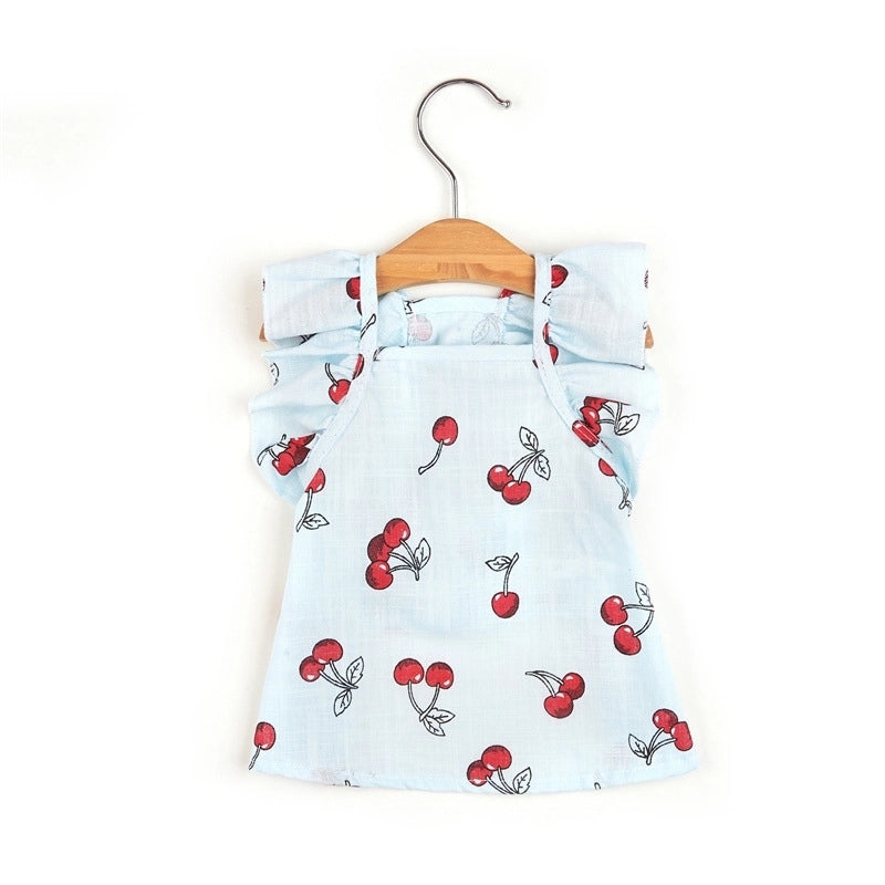 Pastoral Cotton Cherry Pet Clothing