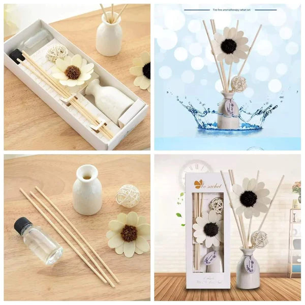 Aroma oil diffuser set with rattan sticks