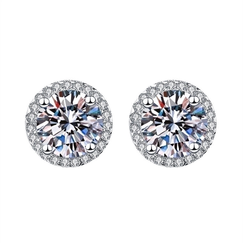 1 Pair Sweet Minimalist Round Heart Shape Bow Knot Plating Inlay Copper Zircon Silver Plated Drop Earrings