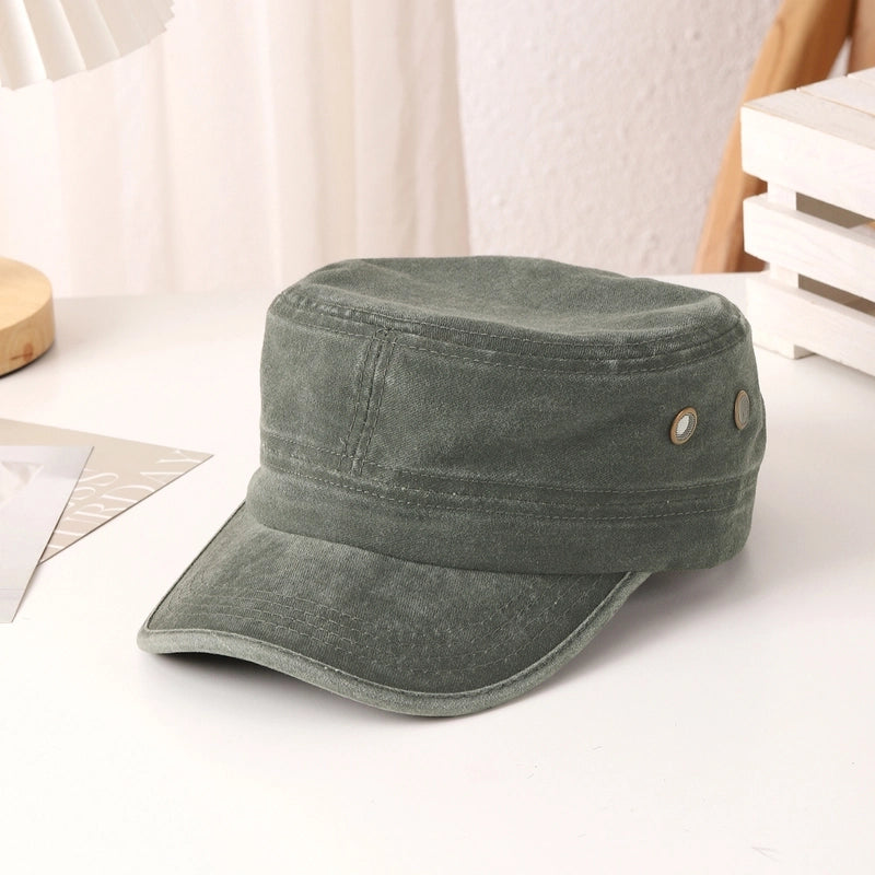 Unisex Minimalist Streetwear Solid Color Wide Eaves Curved Eaves Military Hat