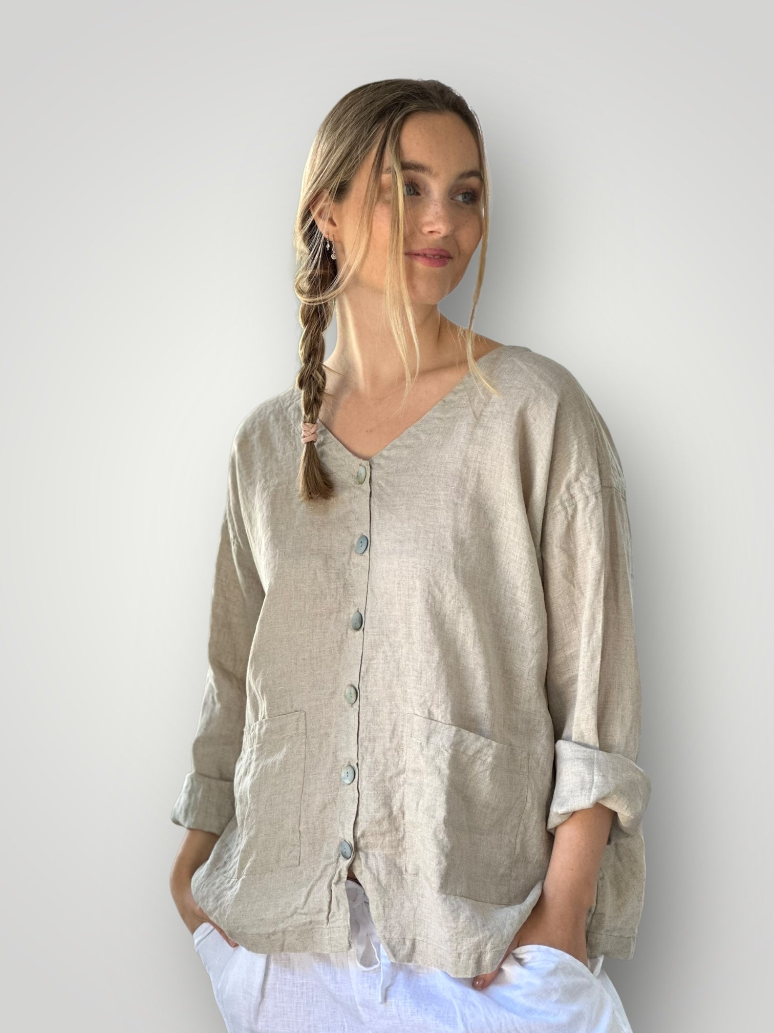 jamie jacket -natural linen