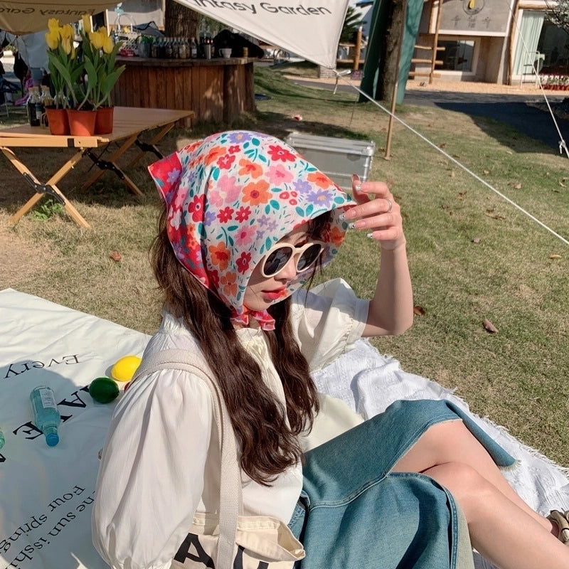 Women's Sweet Pastoral Flower Polyester Printing Bandanas
