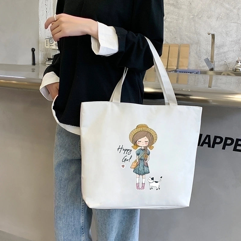 Women's Fashion Geometric Oxford Cloth Shopping Bags