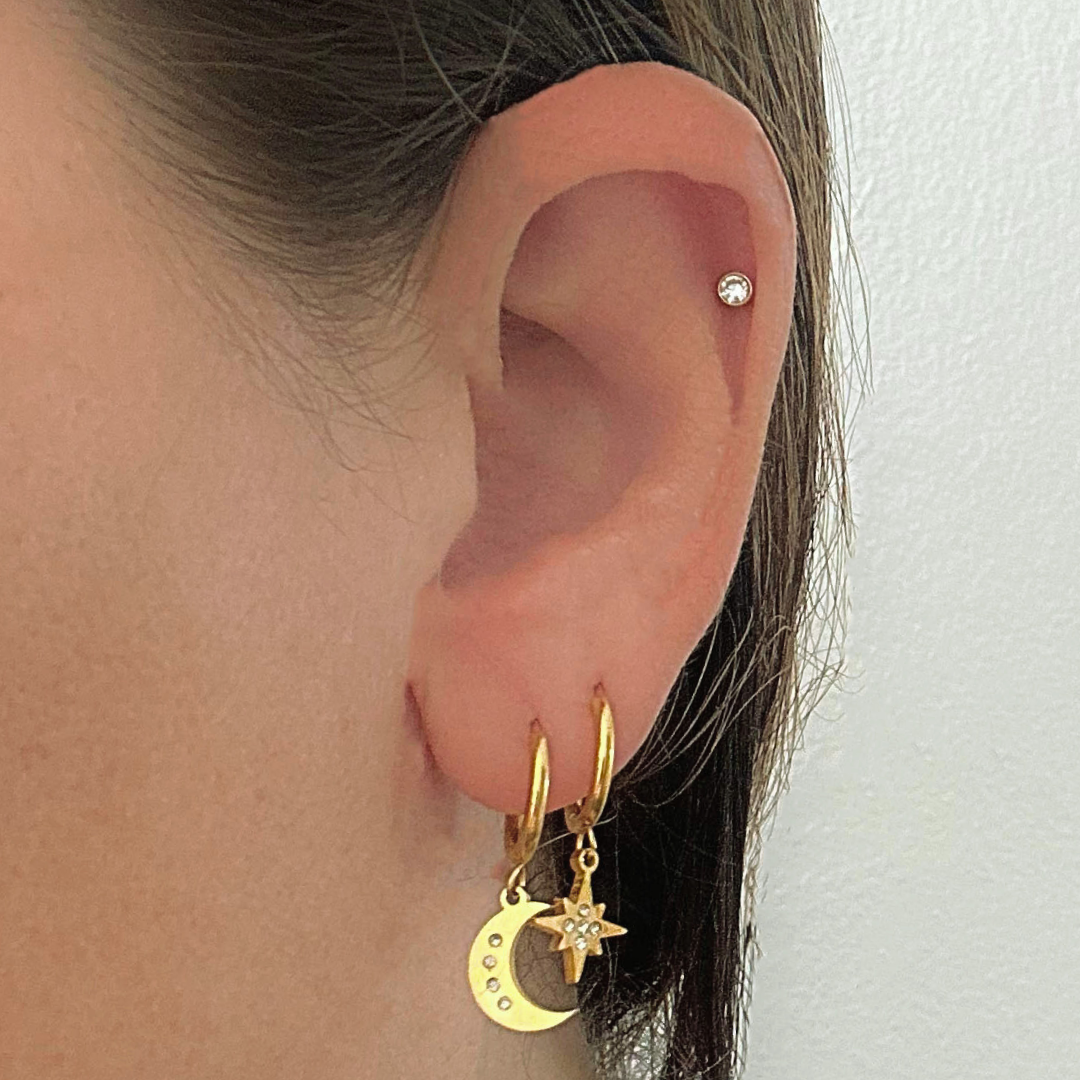 3mm framed diamond studs - Silver