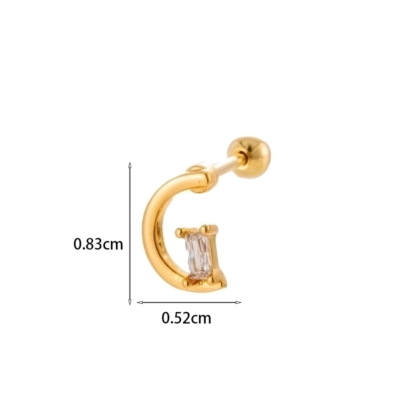 Ear Cartilage Rings & Studs Geometric Copper Plating Artificial Gemstones