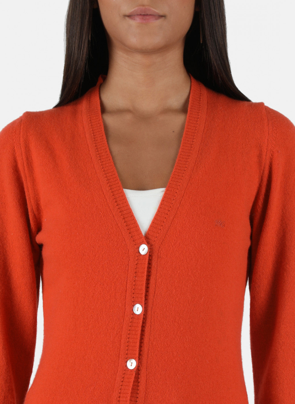 Women Orange Solid Cardigan