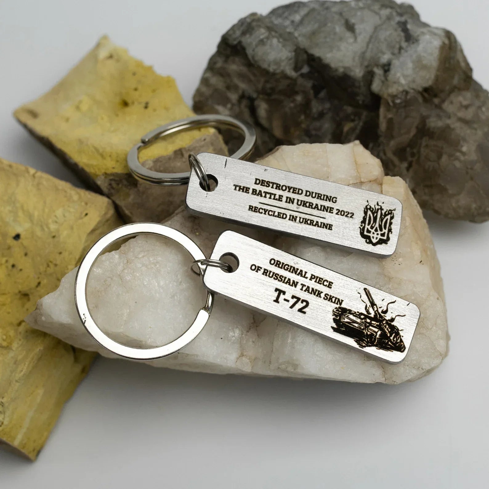 Piece of russian tank keychain