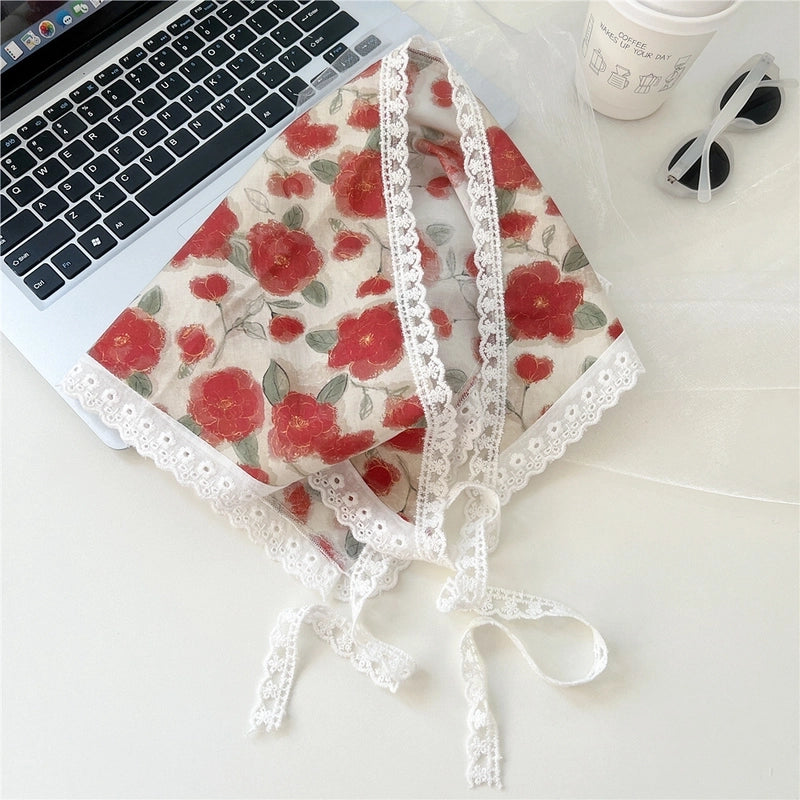 Women's Cute Sweet Lace Cotton And Linen Kerchief