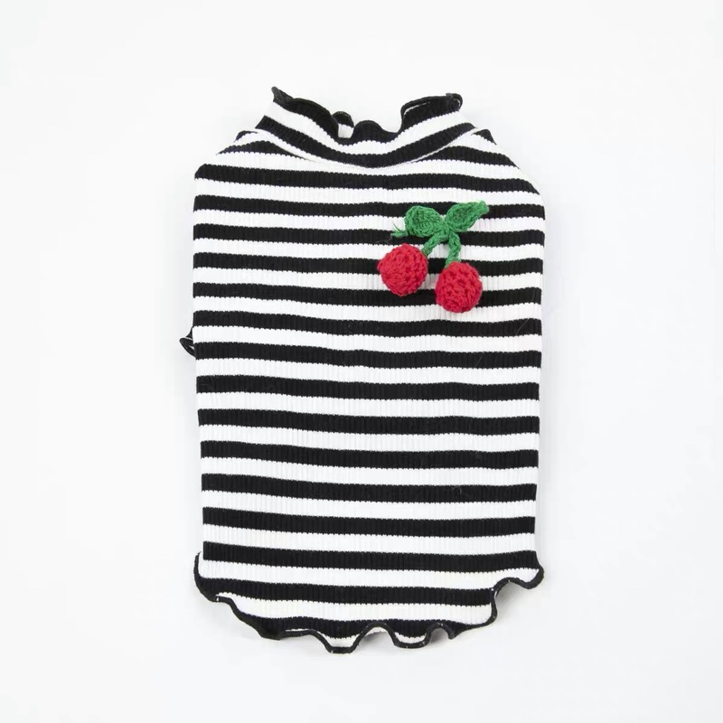 Striped Cherry Decor Dog Shirt