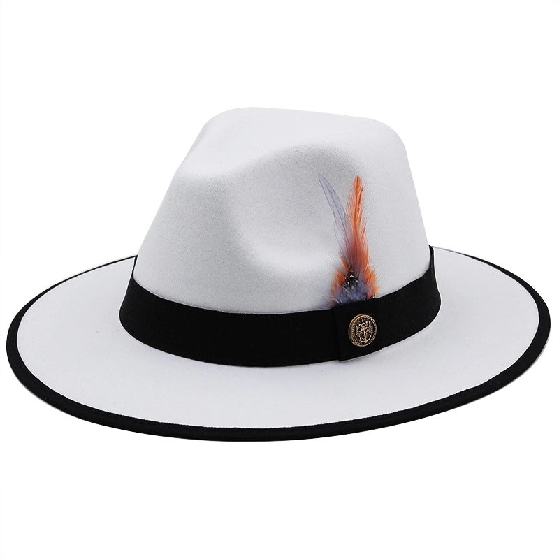 Unisex Fashion Solid Color Flat Eaves Fedora Hat