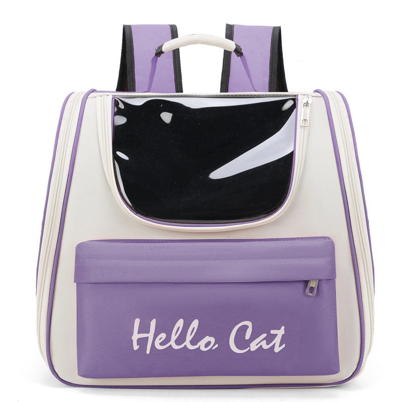 Portable Breathable Cat Bag Oxford Cloth Scratch Resistant Pet Bag Outgoing Pet Backpack Folding Spot