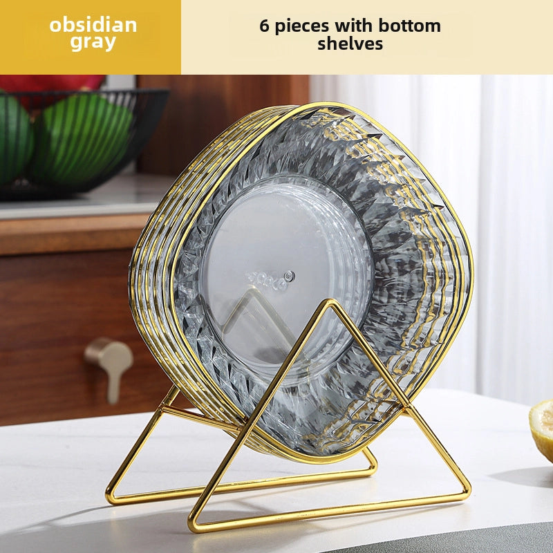 Light Luxury Transparent High-grade Bone Spitting Dish Household Dining Table Bone Dish Food Grade Snack Dish Fruit Dish Candy Nut Dish