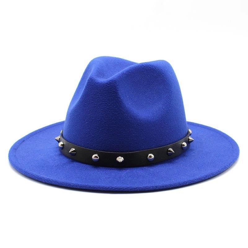 New Decorative Big Brim Jazz Hat  Personalized Top Hat Autumn And Winter Woolen Hat Western Cowboy Hat