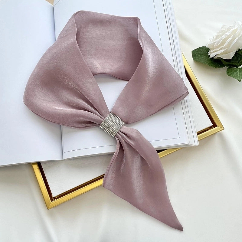 Women's Minimalist Commute Color Block Imitated Silk Silk Scarf