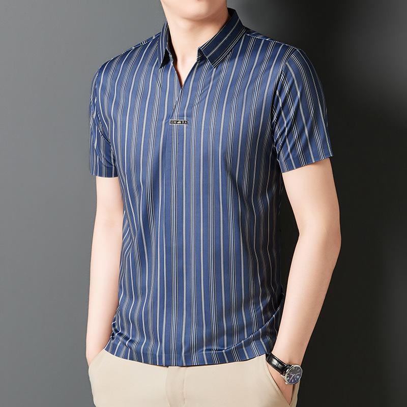 Men's Summer Striped Short Sleeve Shirt(49% OFF)