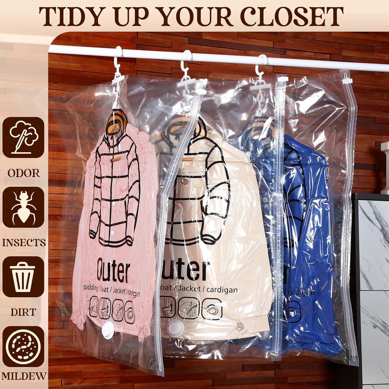 🎉49% OFF👉3 Pcs Reusable hanging vacuum storage bags