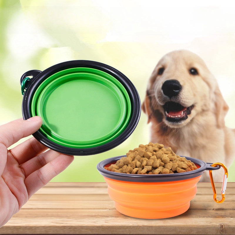 Explosions Pet Folding Bowl Outdoor Drinking Water Portable Dog Bowl Accompanional Cup Large TPE Pet Bowl Dog Basin