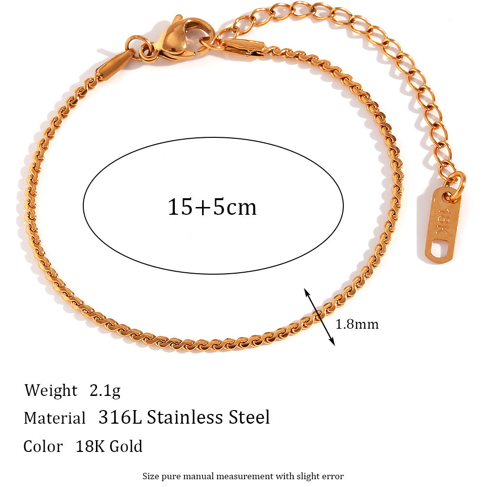 Minimalist Stripe Geometric Stainless Steel 18K Gold Plated Necklaces