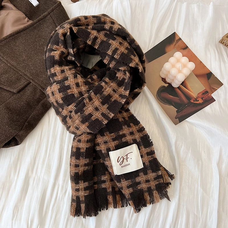 Women's Lady Streetwear Plaid Polyester Scarf