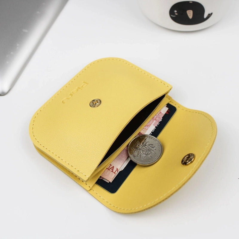Women's Solid Color Pu Leather Flip Cover Kids Wallets