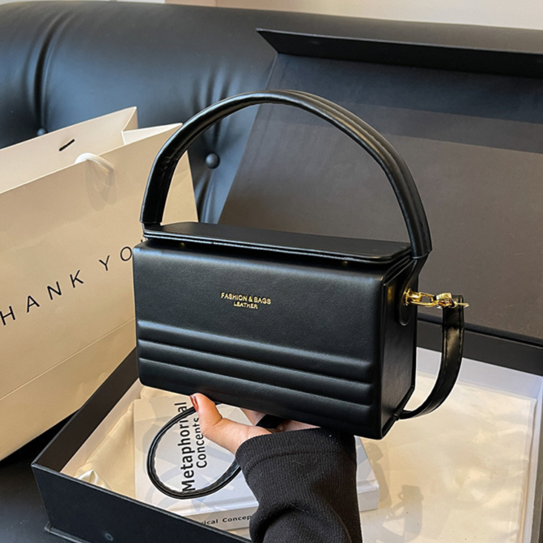 Striped Letter Textured Hard Shell  Crossbody Bag