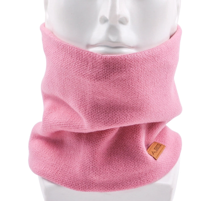 Autumn And Winter Single Circle Collar Men's And Women's Solid Color Fleece-lined Knitted Scarf Fashion Fake Turtleneck Warm Pullover Scarf