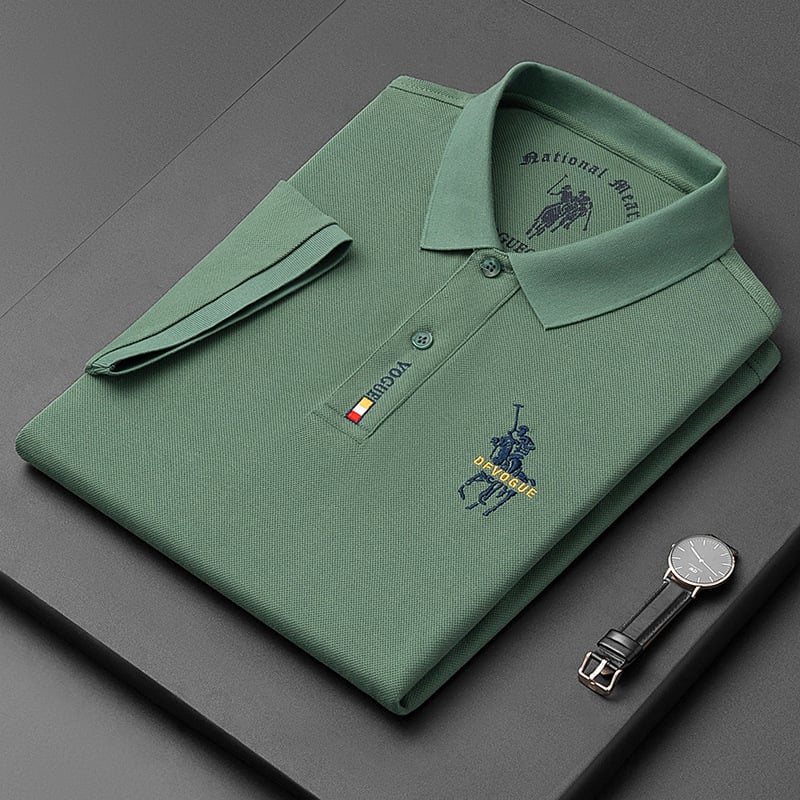 🔥Men's Business Casual Embroidered Lapel Short Sleeve Polo Shirt🔥