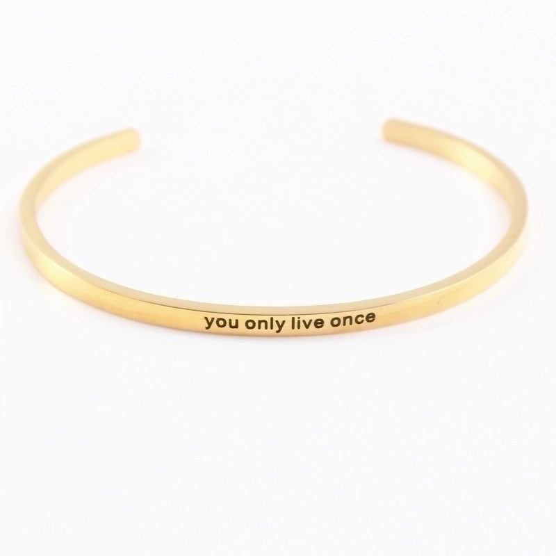 2 Pieces Casual Minimalist Letter 304 Stainless Steel Stainless Steel Bracelets In Bulk