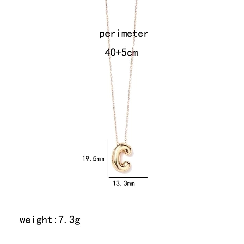 IG Style Minimalist Letter Stainless Steel Copper Polishing Plating Pendant Necklace
