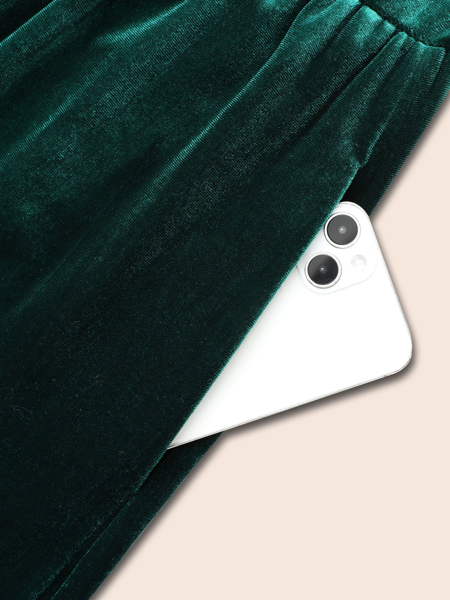 Velvet Front Button Pleated Midi Dress