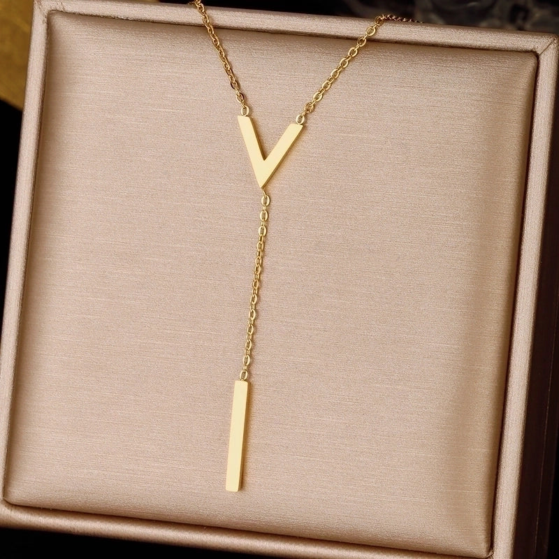 3 Pieces Elegant Minimalist Leaf Four Leaf Clover Insect Stainless Steel Plating Inlay Zircon Pendant Necklace