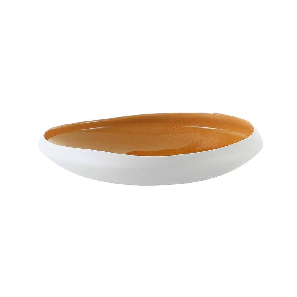 Glaze Ceramic Bowl Large - White Amber