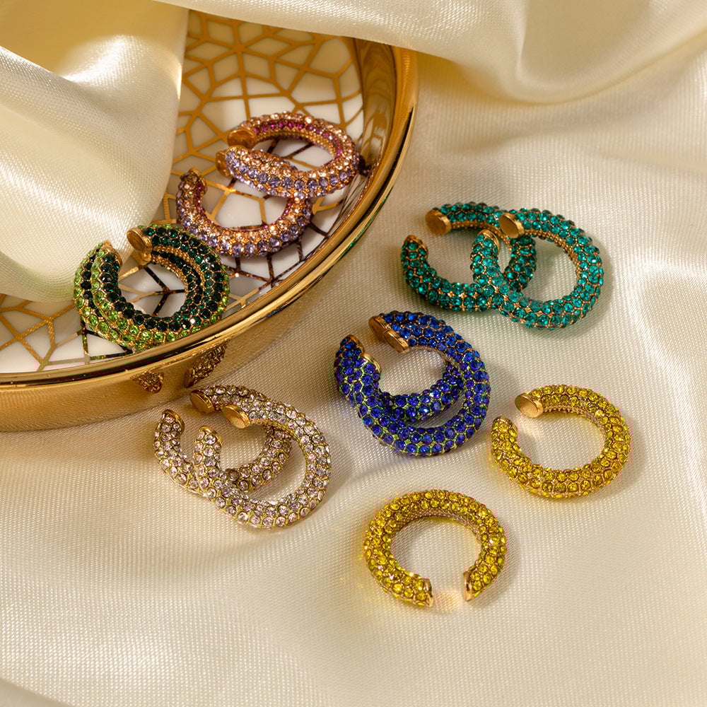 IG Style Snake Geometric Stainless Steel 18K Gold Plated Earrings