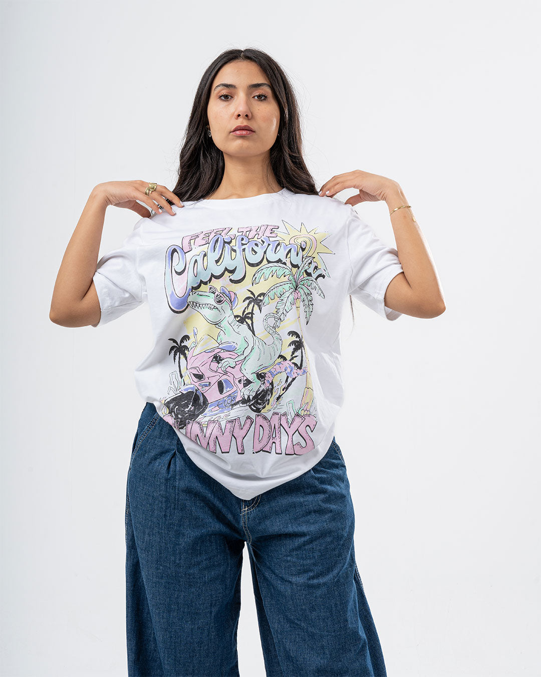 Oversized Women T-Shirt Sunny Days Printed