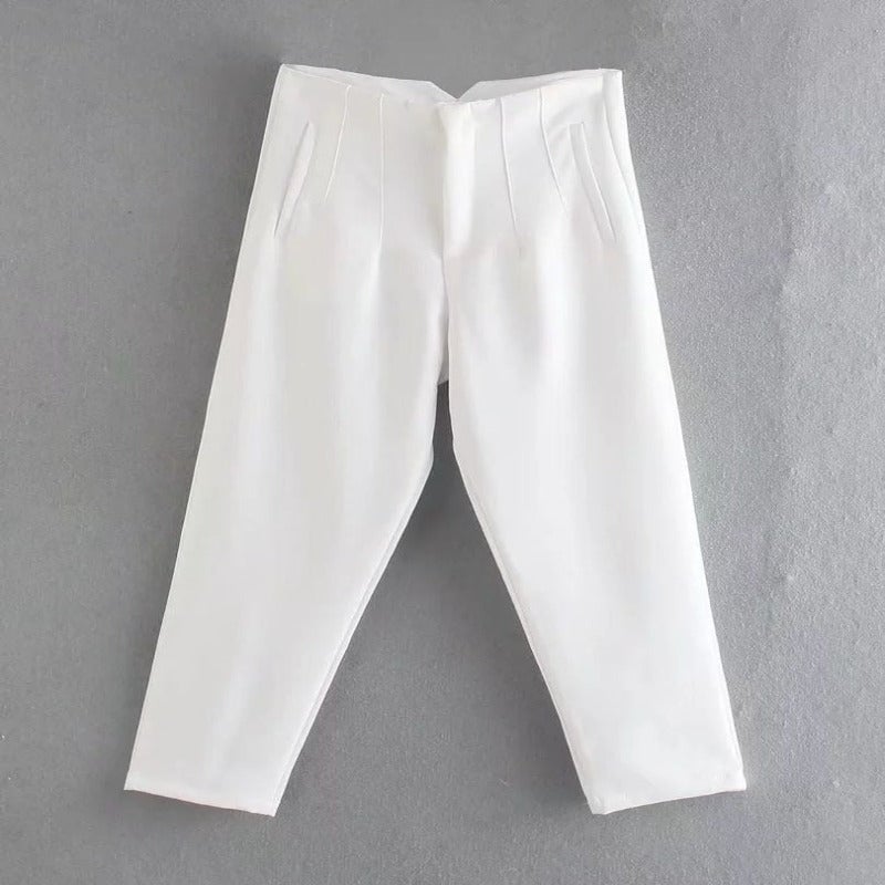 Waist Zipper Fly Female Trousers