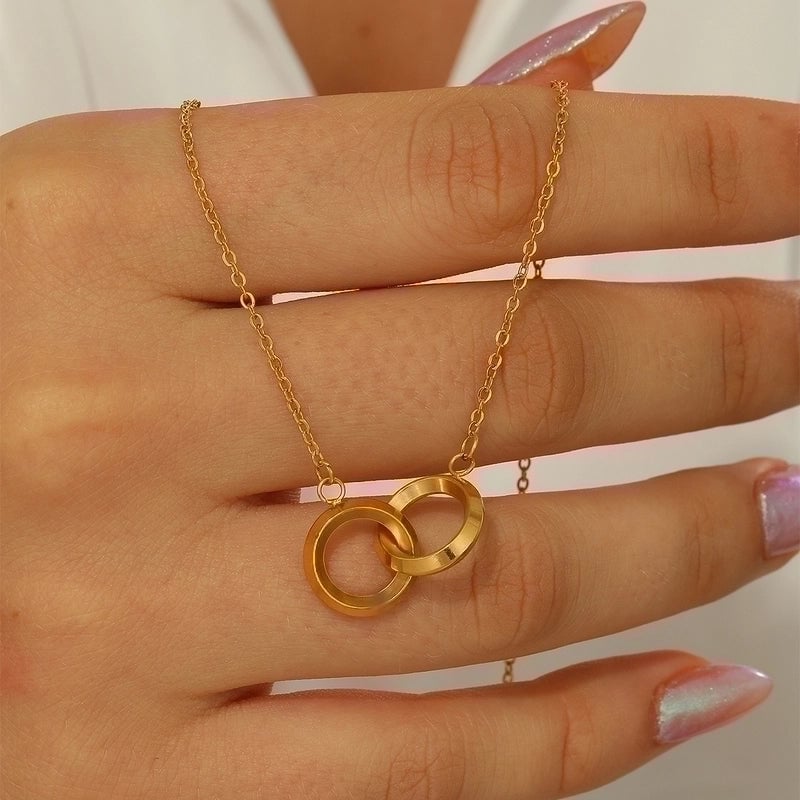 Modern Style Minimalist Solid Color Circle 201 Stainless Steel 18K Gold Plated Plating Pendant Necklace