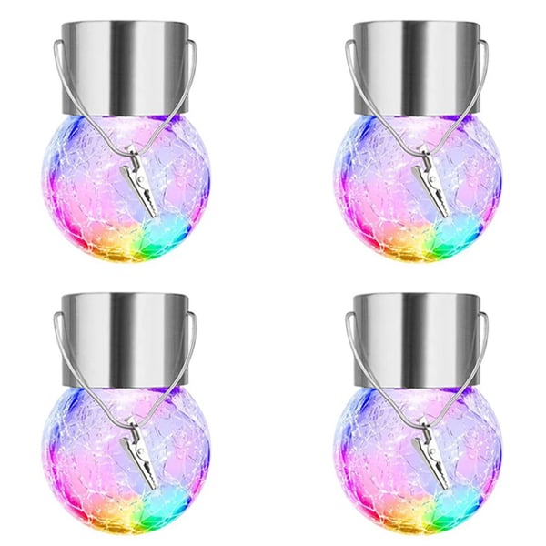 🔥🔥🔥Multicolor Crackle Glass Hanging Solar Lights