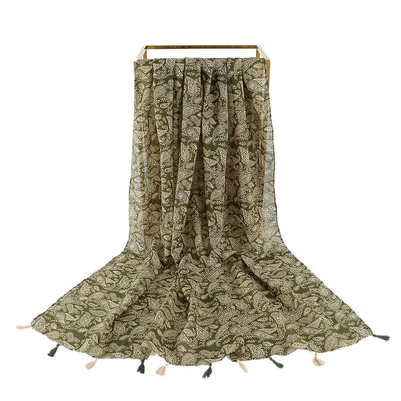 Women's Sweet Color Block Polyester Printing Scarf