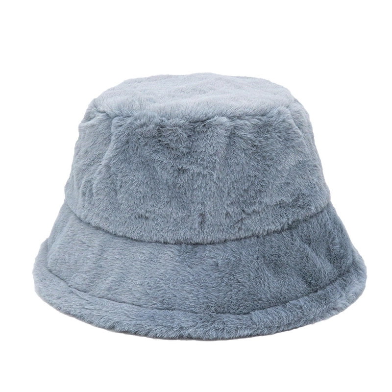 Autumn And Winter Hat Women's New Rabbit Velvet Fisherman Hat Solid Color Candy Color Warm Thick Plush Basin Hat Japanese Fashion