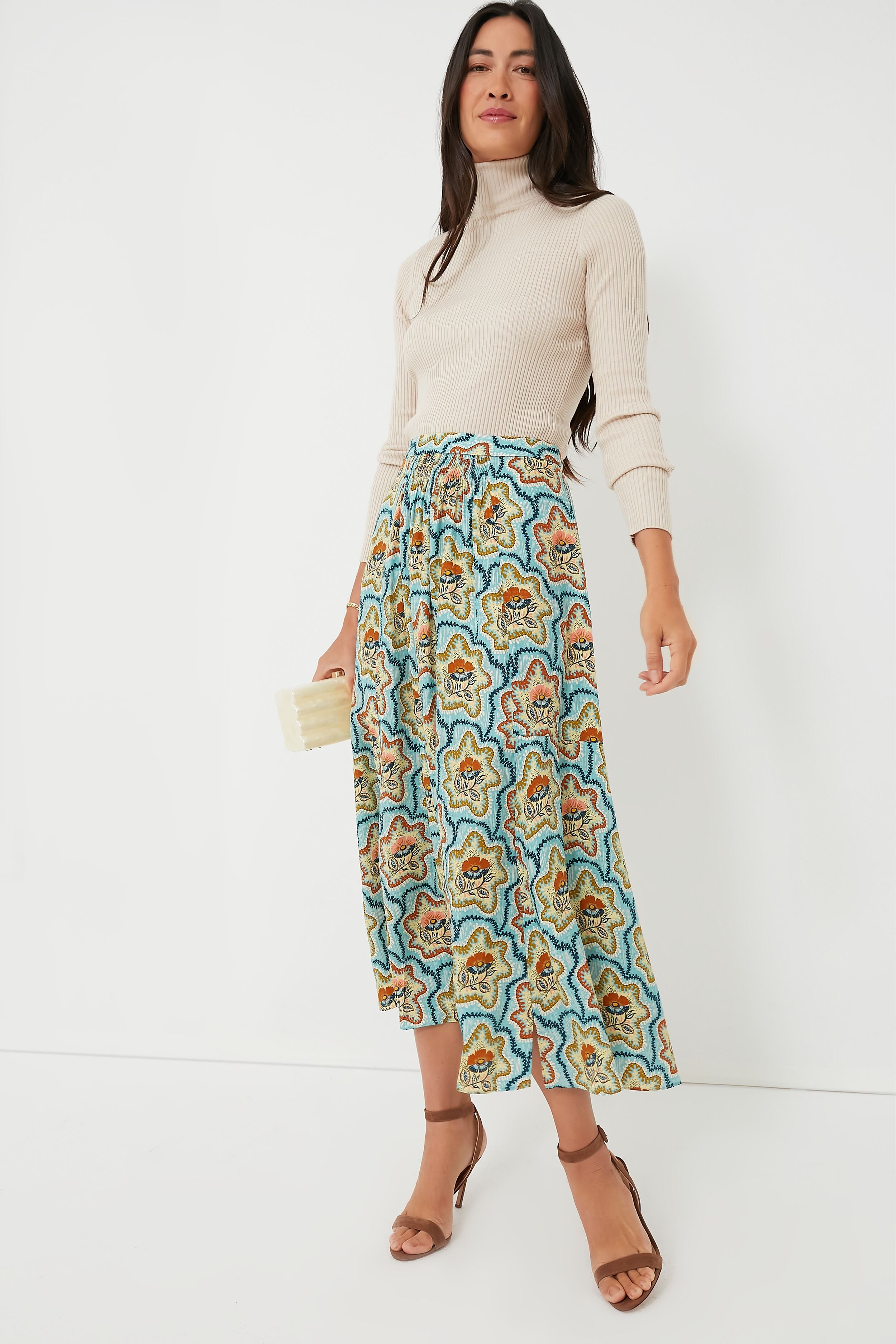 Tea Time Flower Tucker Skirt