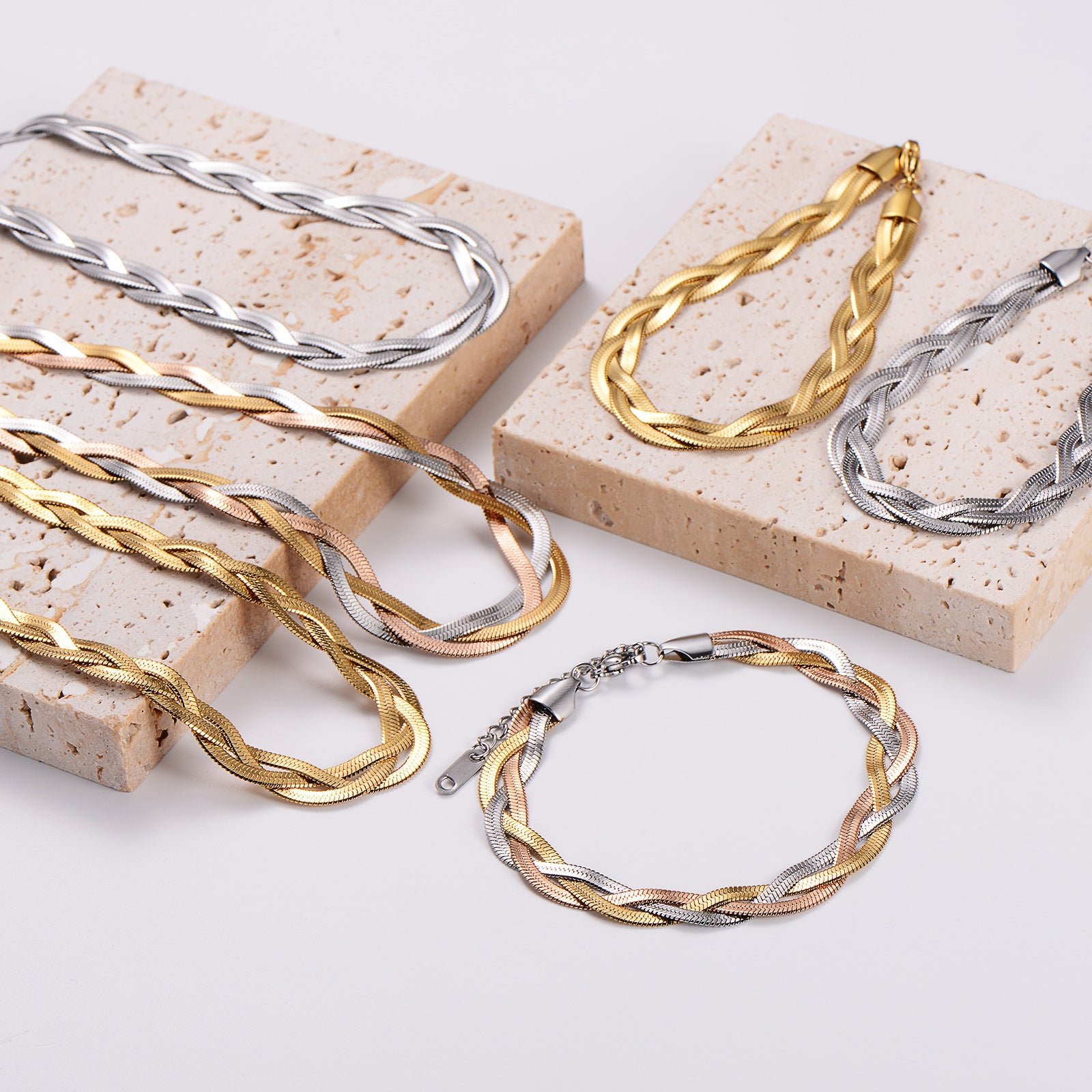 Unisex Chain Stainless Steel Electroplating Jewelry Sets