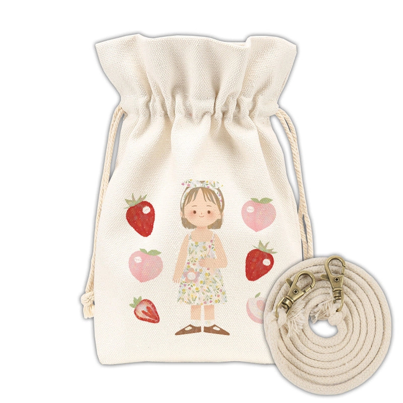 Women's Preppy Style Streetwear Fruit Canvas Shopping Bags