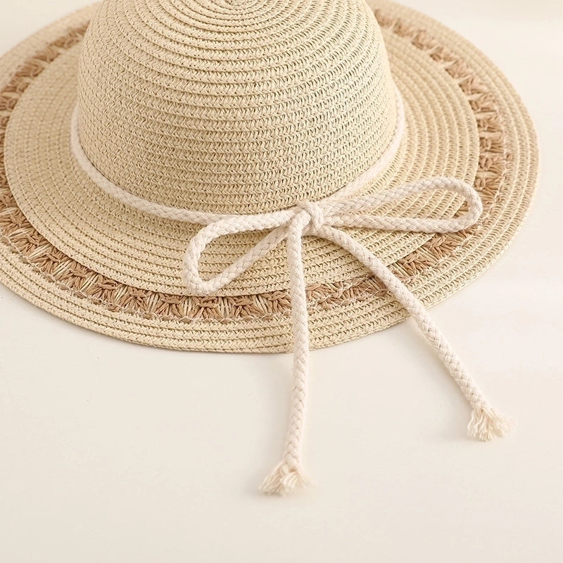 Women's Minimalist Bow Knot Flat Eaves Straw Hat