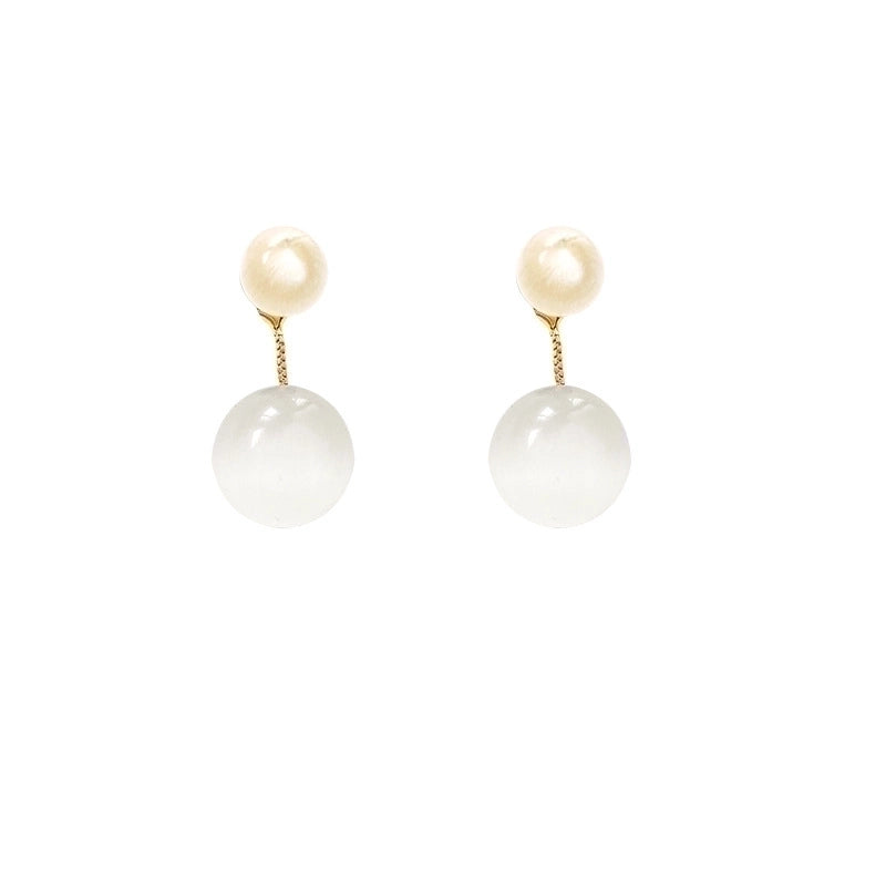 1 Pair Retro Square Flower Twist Inlay Copper Artificial Pearls Opal Zircon Copper Earrings