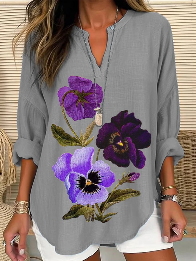 Women's Purple Flower Alzheimer's Awareness Support Shirt